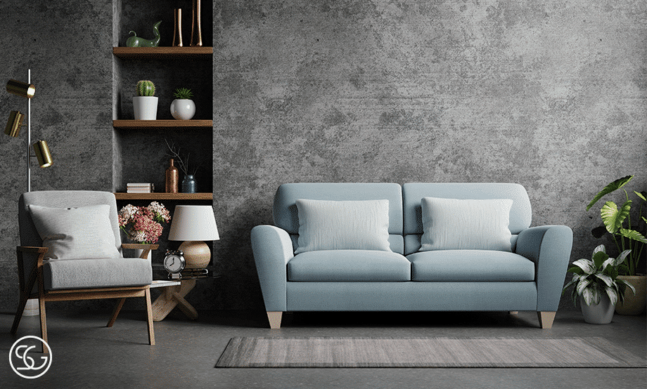 elegant sofa with coffee table