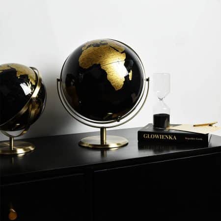 2 Black And Gold Globes