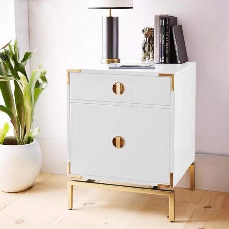 Velluto Bedside Table (White）