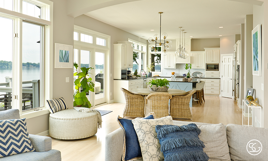 A Synergised Open Kitchen And Living Room