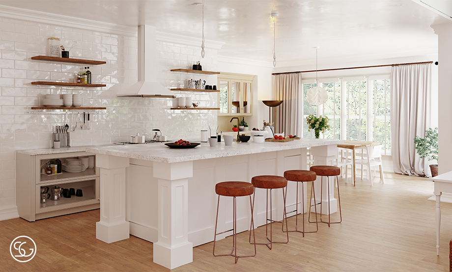 Bar Stools At The Kitchen Island